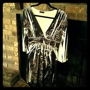 Boutique fleur-de-lis slinky dress L XL