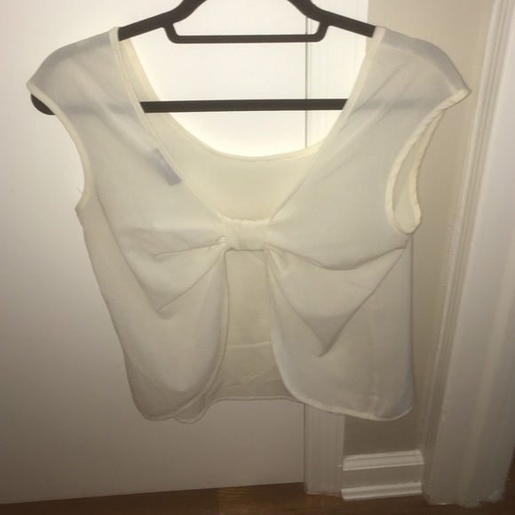 Off white blouse, bow back