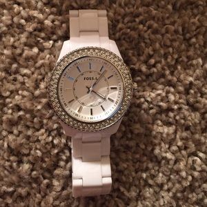 White fossil watch