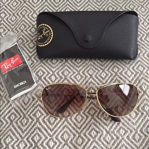 Ray Ban Aviators 58mm - Gold/Brown