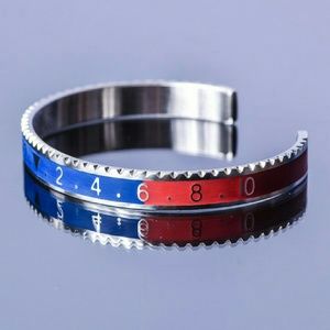 Nickel Red and Blue numbered Cuff .