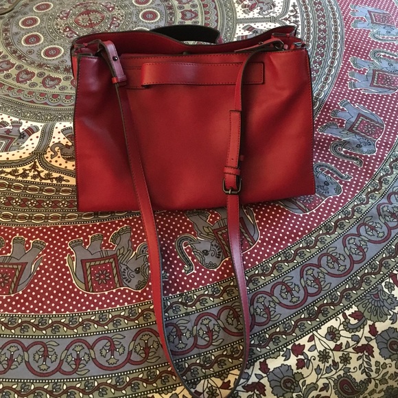 Red shoulder bag