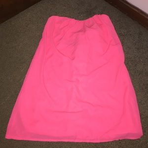 Hot pink strapless dress