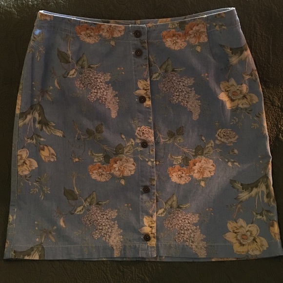 button up floral skirt