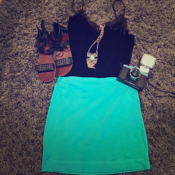 Turquoise mini skirt from H&M size medium