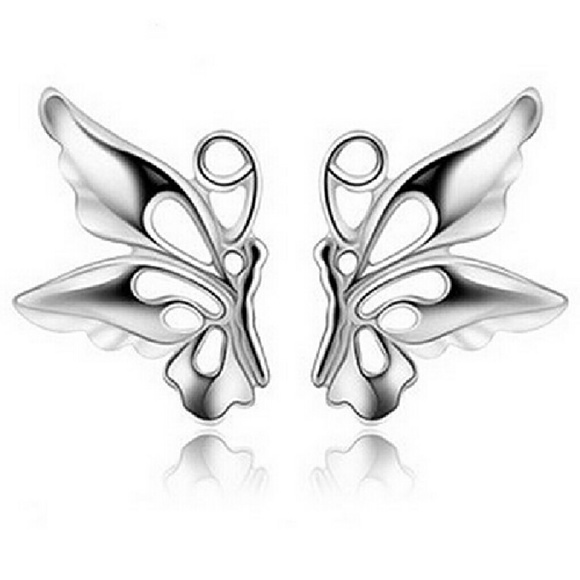 🆕 NEW Sterling Silver Butterfly Post Earrings - Picture 4 of 4