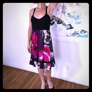 Bebe dress with silk skirt