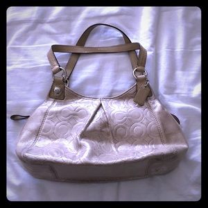 Coach mini bag shiny nude color