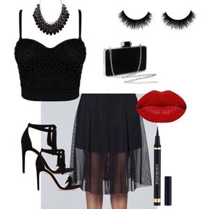 Bellow The Knee Mesh Skirt With Short Lining