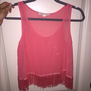 Sheer fringe top