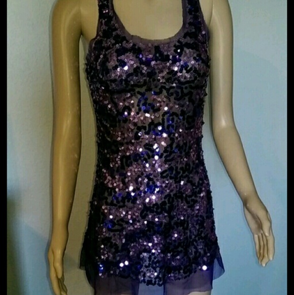 Purple sequin shirt/dress