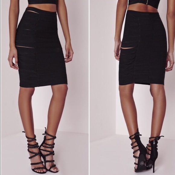 Nwt missguided bandage slit skirt