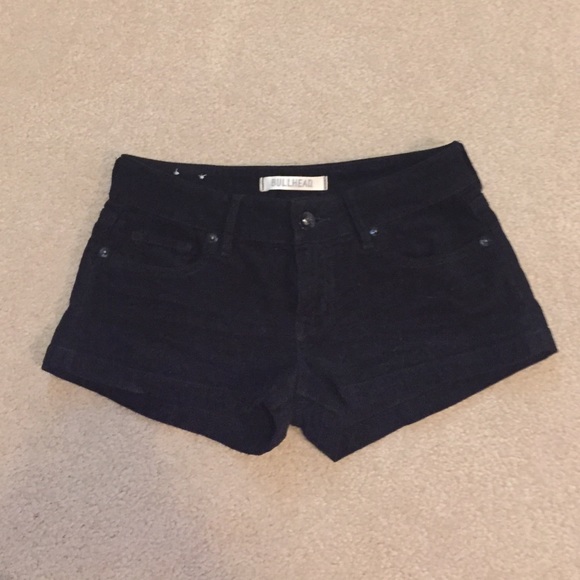 Black corduroy shorts