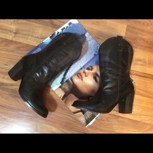 Dark chocolate brown cowboy boots