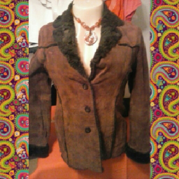 St Johns Bay Brown Leather Coat sm