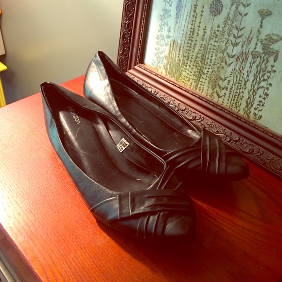 Black flats with small heel. Size 8.5
