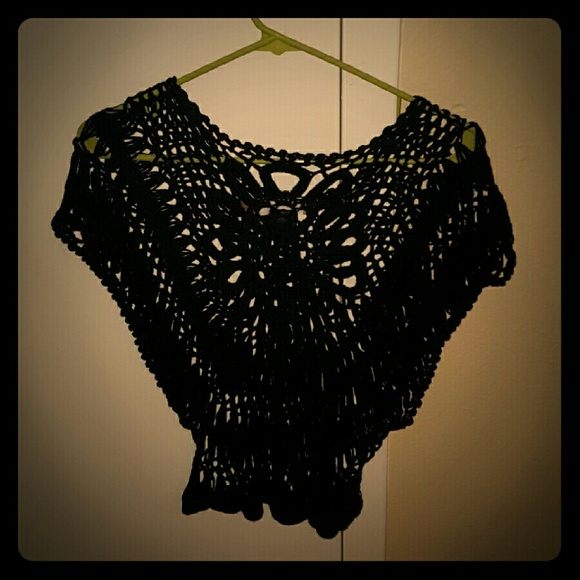 Black eyelet blouse