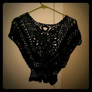 Black eyelet blouse