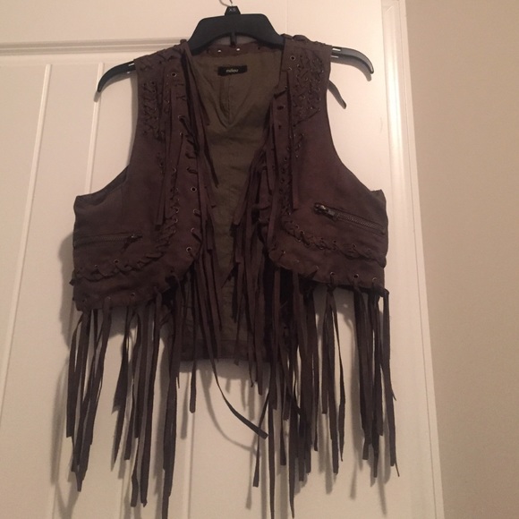 Boho vest olive green