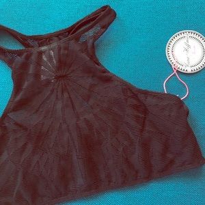 MARA HOFFMAN BLACK HIGH NECK BIKINI TOP