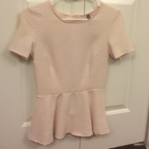 Blush peplum blouse