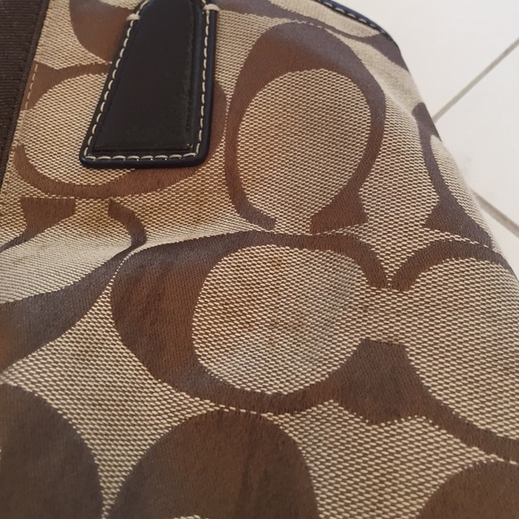 Coach signature khaki handbag and wallet - Picture 4 of 4
