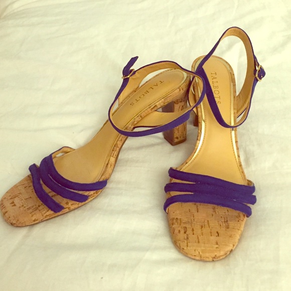NEW Talbots sandals, cork bottom-bright blue strap