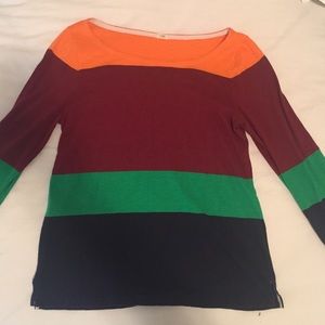 J Crew striped blouse, 3/4 sleeve