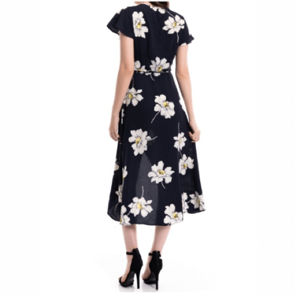 Maxi Wrap Dress Floral Short Sleeve - Picture 3 of 4