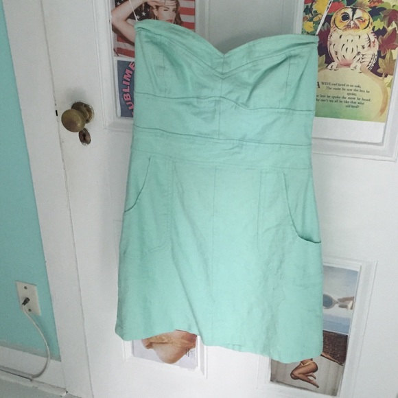 Strapless Aqua dress