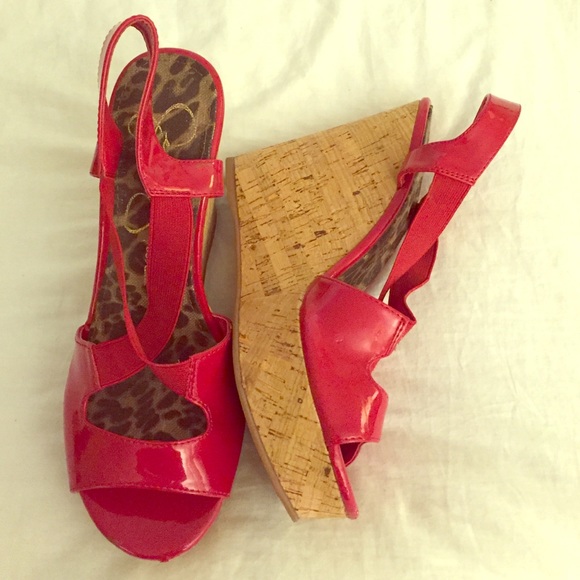 NEW Jessica Simpson Red Wedges