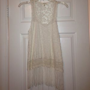 White lace tank