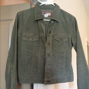 Old Navy army green corduroy "jean" jacket, size S