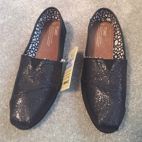 Sparkly black Toms