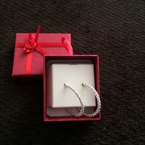 Very shiny Crystal encrusted hoop earrings