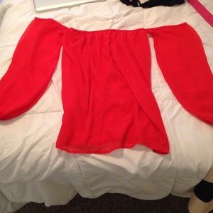 Red off the shoulder top