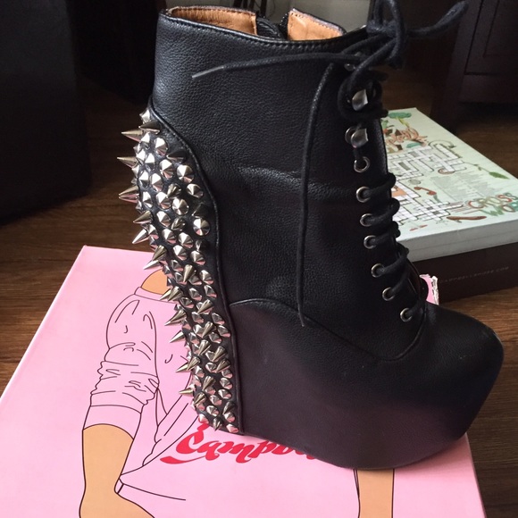 Platform, spike boots. Worn once