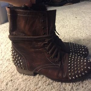 brown with gold stud boots