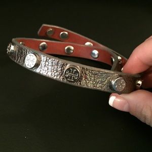 Tory Burch Silver Stud Wrap Bracelet