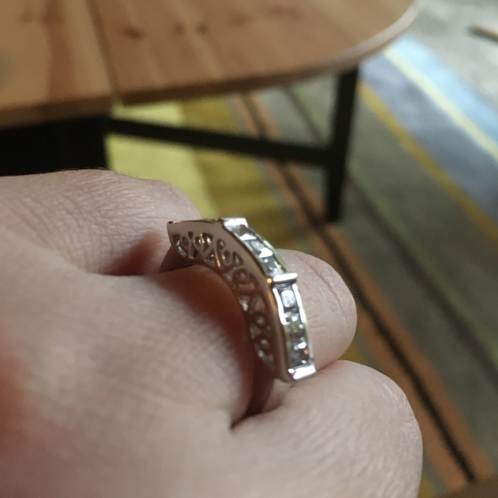 White Gold Plated Ring.
