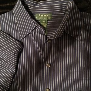 Navy and white pin stripe Ralph Lauren blouse