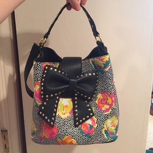 Brand New Betsey Johnson Floral Bow Handbag
