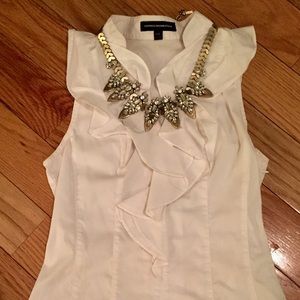 White fitted blouse size xxs Express