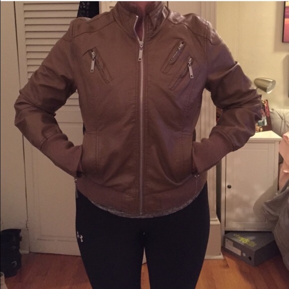 Tan leather jacket