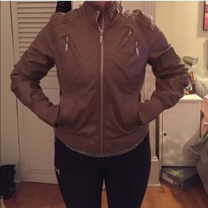Tan leather jacket