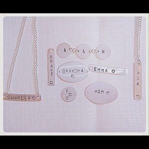 Hand stamped custom made necklaces.