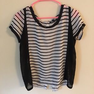 American Eagle Striped Silky Tee