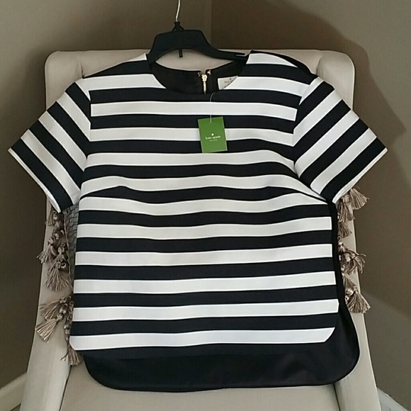 Kate Spade black and white top sz 0 BNWT