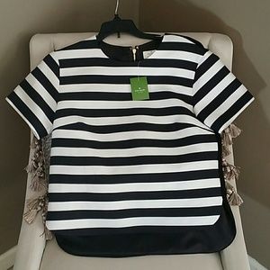 Kate Spade black and white top sz 0 BNWT