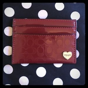 Coach wallet organizer in deep burgundy